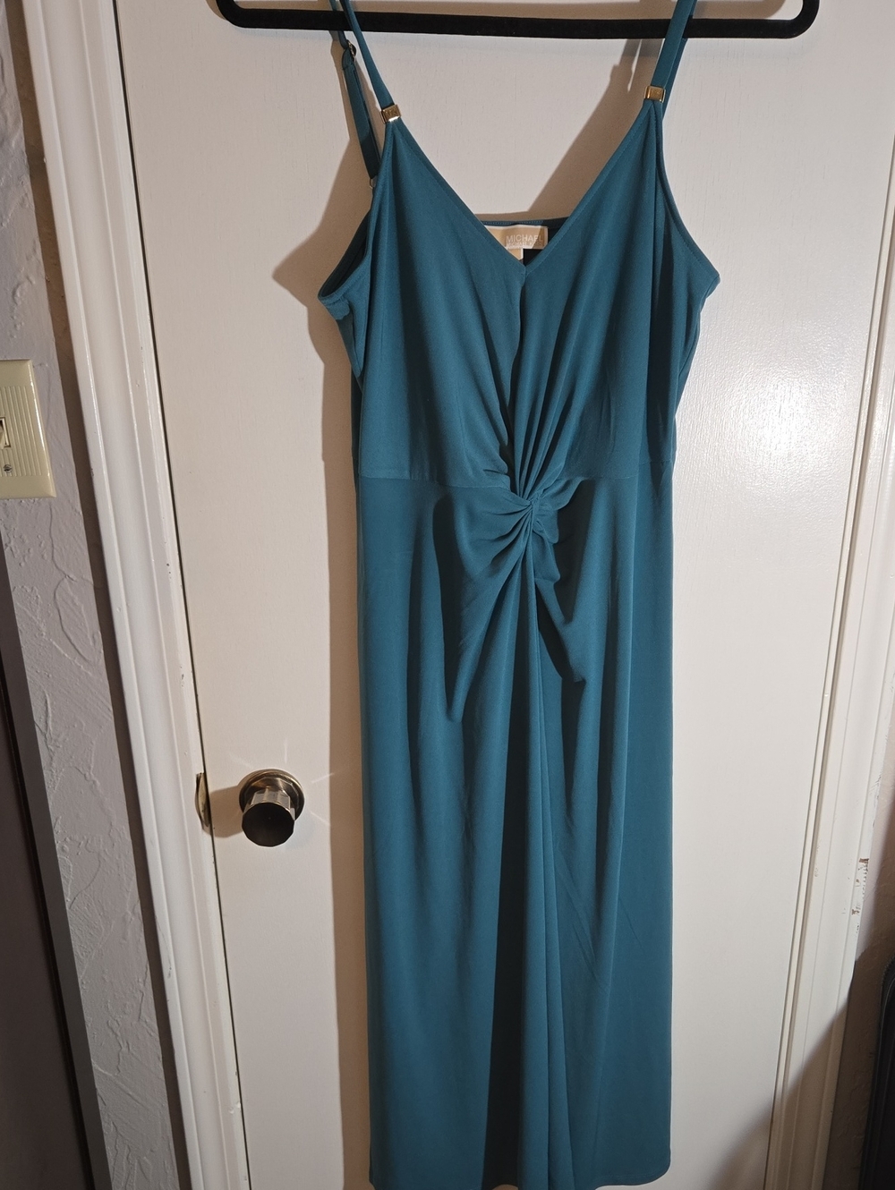 Michael Kors Teal Knot-Front Maxi Dress
